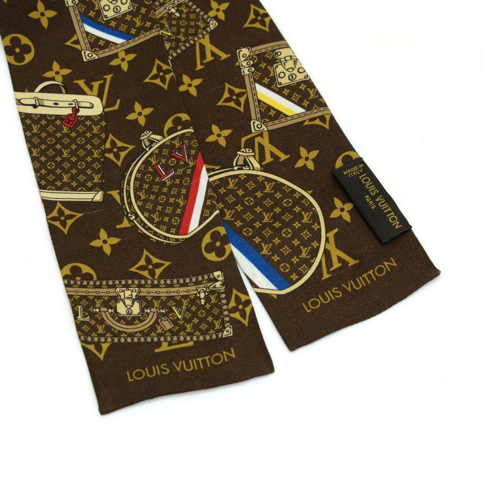 Louis Vuitton Silk Scarf Monogram Pattern Brown 55 x 54cm Vintage from  Japan
