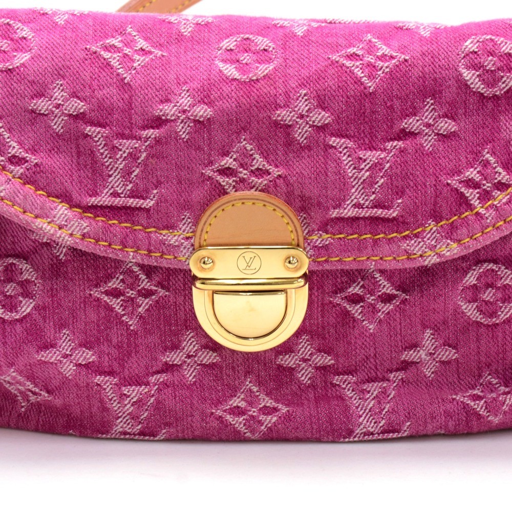 La Doyenne Vintage  Louis Vuitton Pink Monogram Denim Mini Pleaty
