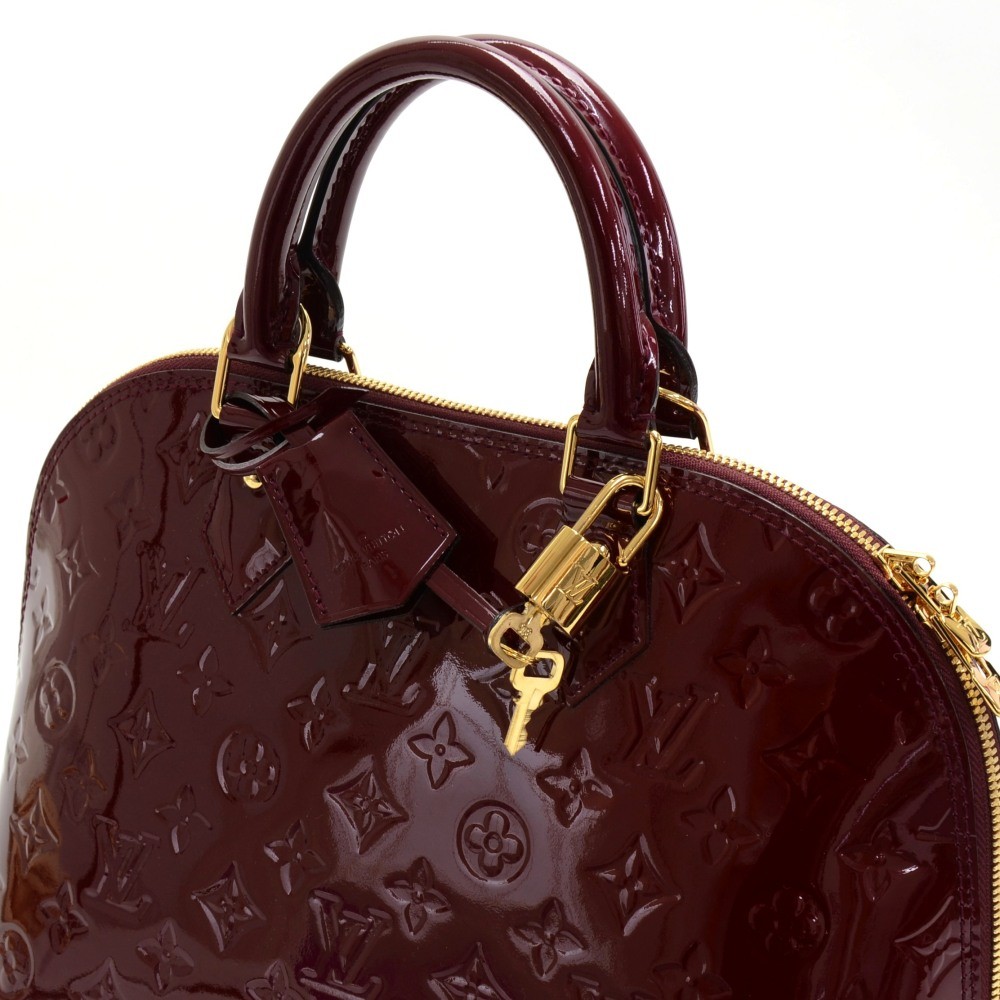Alma patent leather handbag Louis Vuitton Burgundy in Patent leather -  32622828