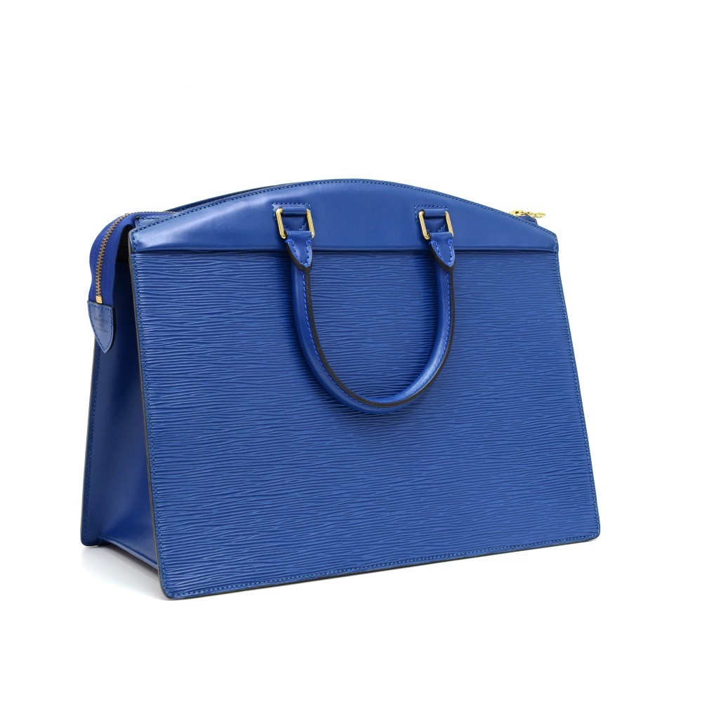 Leather handbag Louis Vuitton Blue in Leather - 27477822