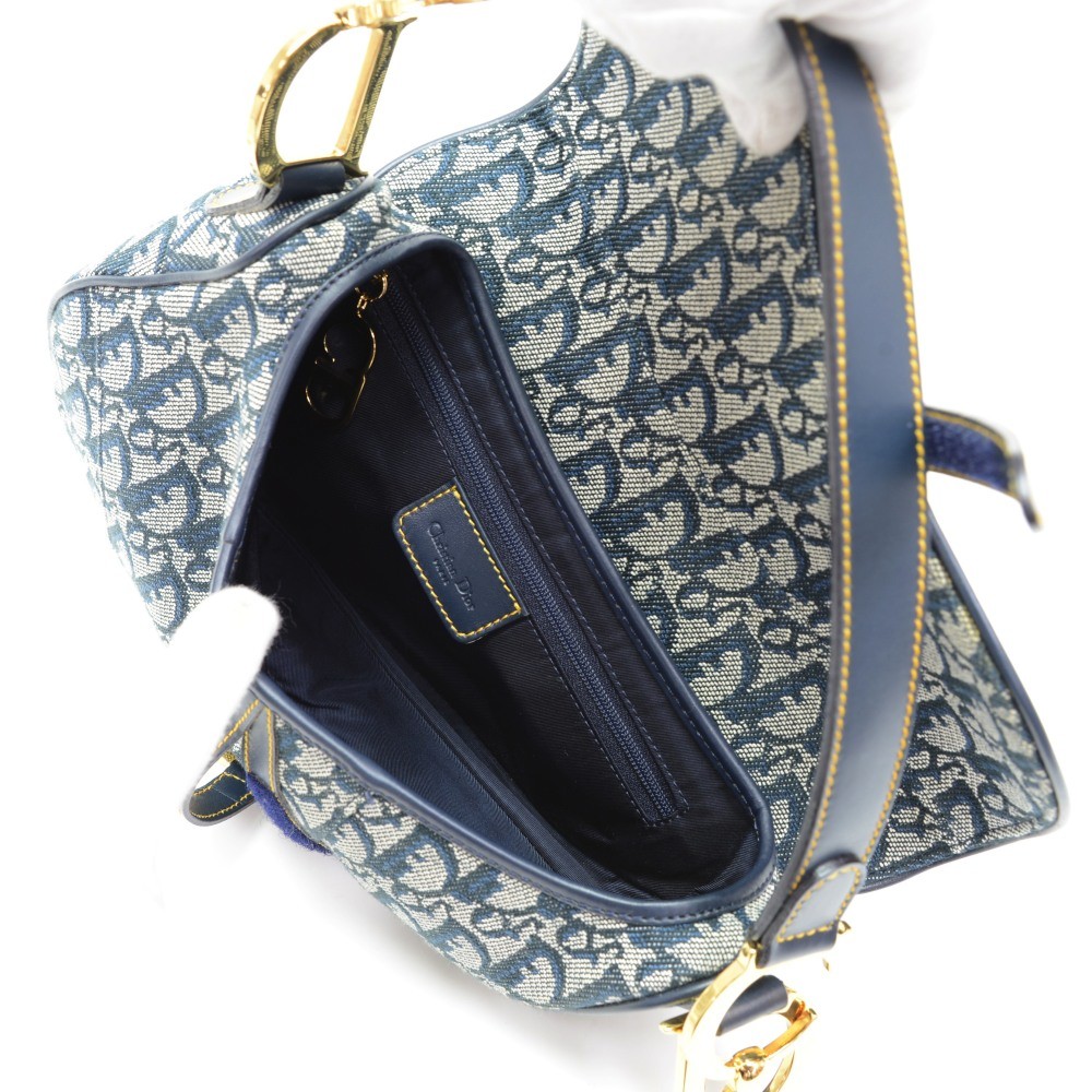 Christian Dior Vintage Diorissimo Saddle Pochette Blue - A World Of Goods  For You, LLC