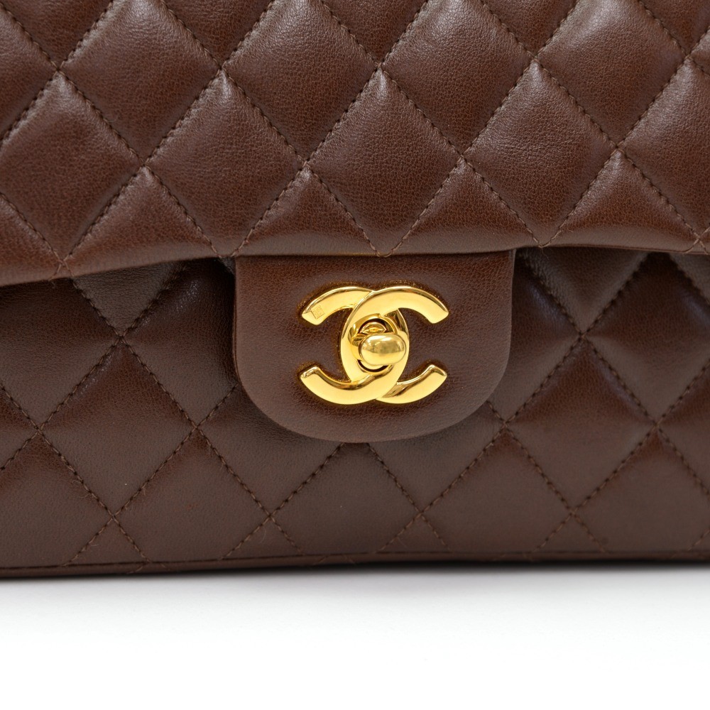 Chanel Chanel 2.55 Double Flap Chocolate Brown Quilted Leather
