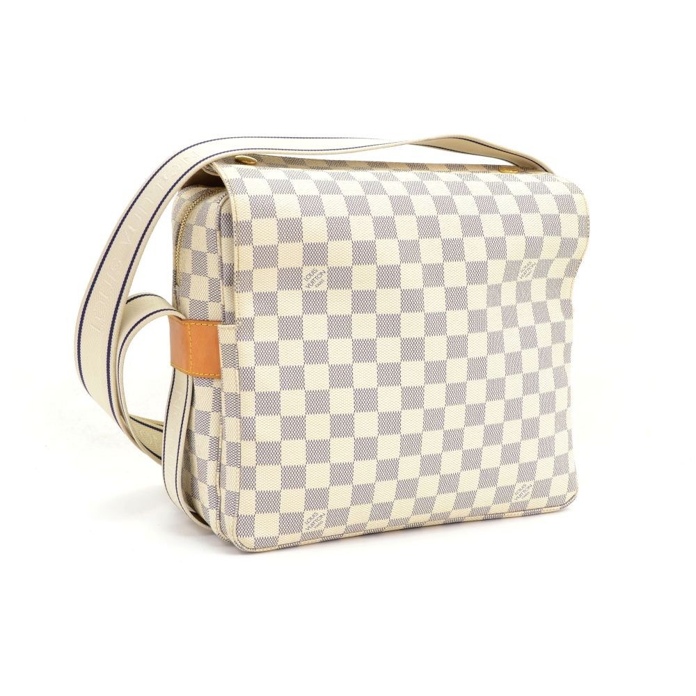 Louis Vuitton Damier Azur Naviglio Messenger Bag - White Messenger Bags,  Bags - LOU687070