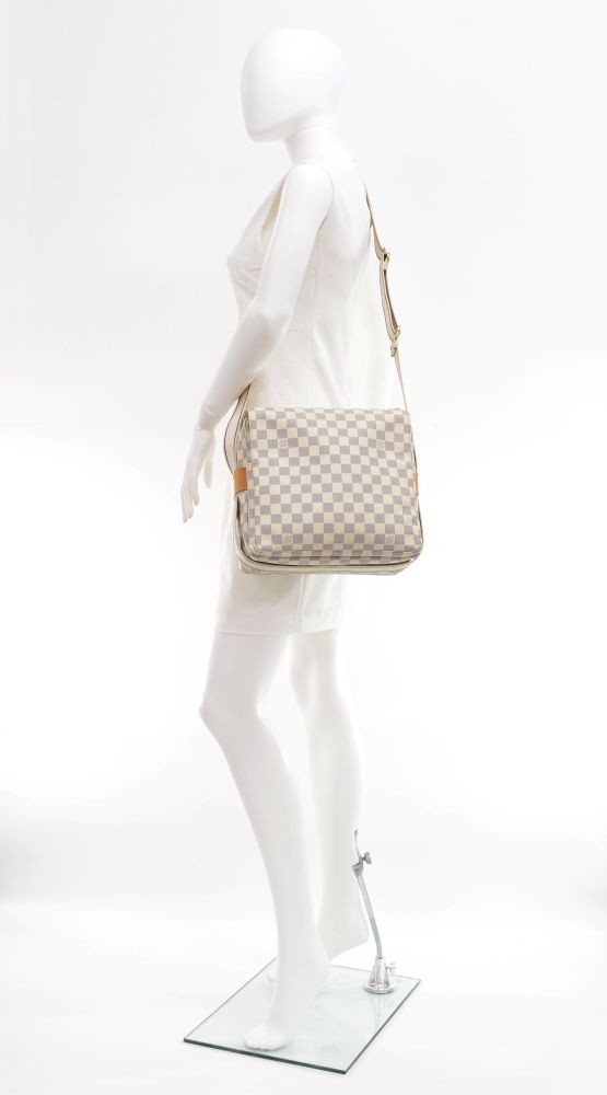 Sold at Auction: Quality Marked LV Louis Vuitton White Cross Body Naviglio  Damier Azur Shoulder Bag (30x30cm)