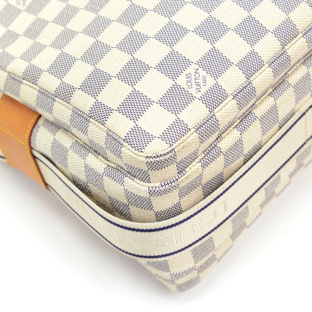 Louis Vuitton Damier Azur Naviglio White N51189 Unisex Canvas Shoulder