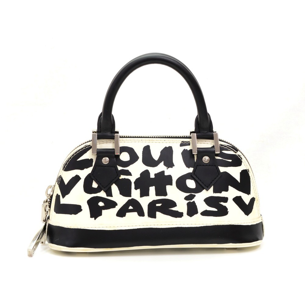 Louis Vuitton Vintage Black And White Leather Graffiti Alma MM Silver  Hardware, 2001 Available For Immediate Sale At Sotheby's