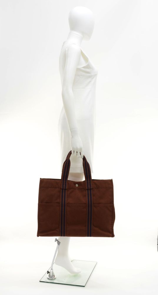 Hermes, Bags, Hermes Fourre Tout Gm Half Leather Tote Bag Brown  Canvasleather