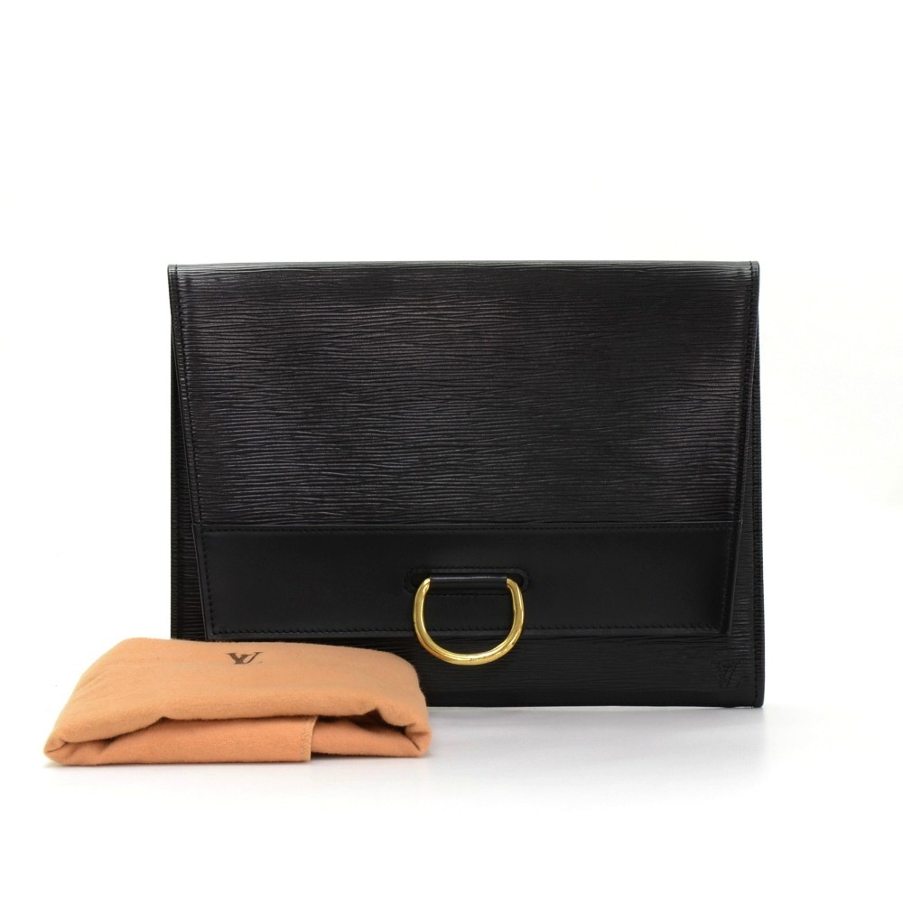 Trapèze leather clutch bag Louis Vuitton Black in Leather - 26451832