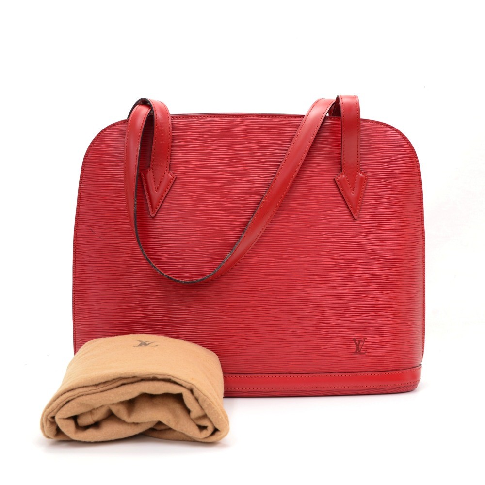 Louis Vuitton Lussac Red Leather Shoulder Bag (Pre-Owned)