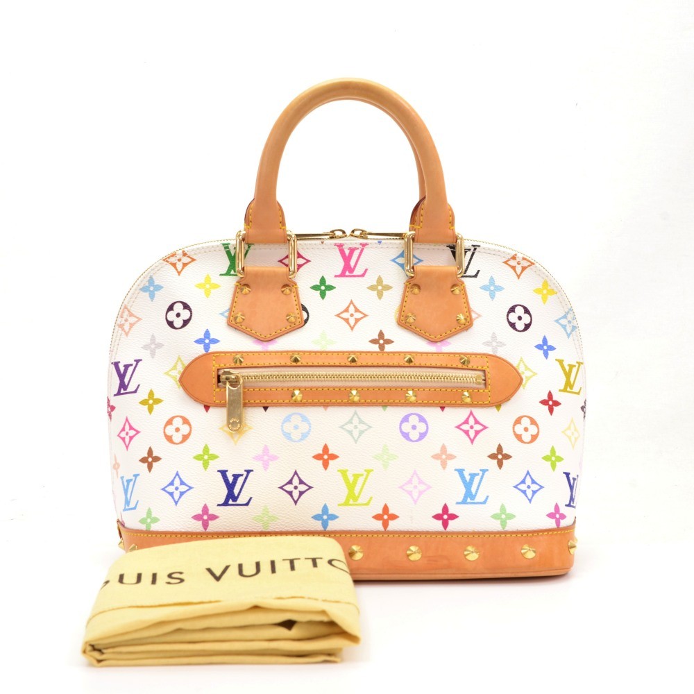 LOUIS VUITTON Alma GM Multicolor White Satchel Handbag-US