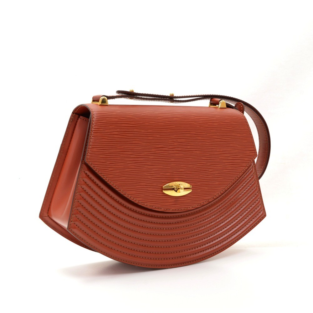 LOUIS VUITTON Tilsitt Shoulder Bag Epi Brown Gold France Vintage M52483  89GA041
