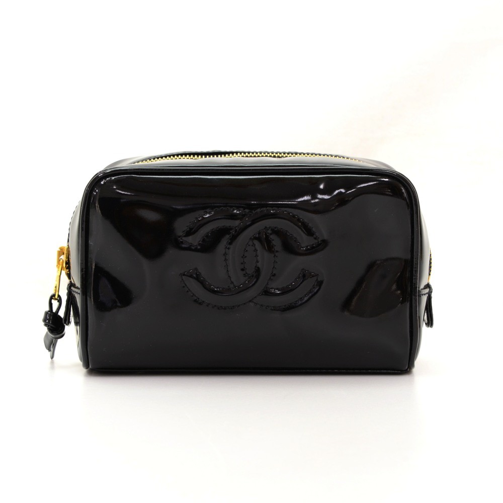 Chanel Beaute Cosmetic Makeup Bag Pouch Clutch BLACK India