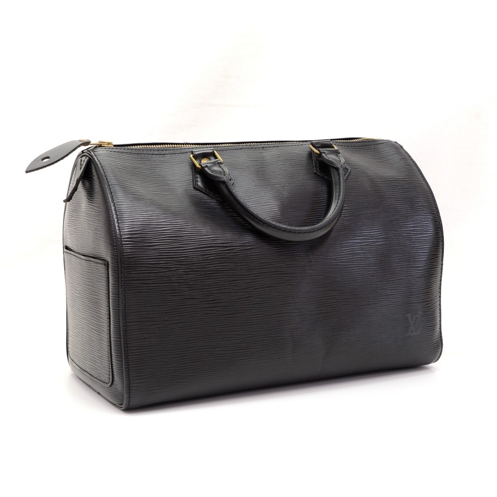 Speedy leather travel bag Louis Vuitton Black in Leather - 27477961
