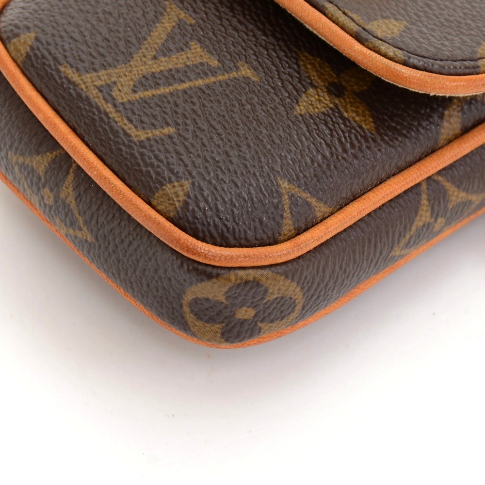 RvceShops Revival, Brown Louis Vuitton Monogram Tulum Pochette Key Chain
