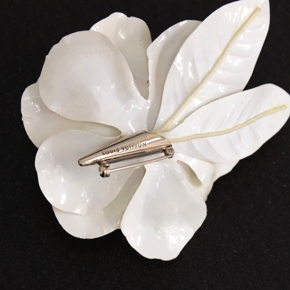 Auth Louis Vuitton Flower Motif Brooch Off White Textile - e53565a
