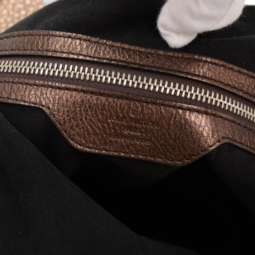LOUIS VUITTON Chocolate brown leather MONOGRAM MAHINA L Shoulder Bag For  Sale at 1stDibs  louis vuitton chocolate for sale, louis vuitton chocolate  bag, chocolate brown leather bag