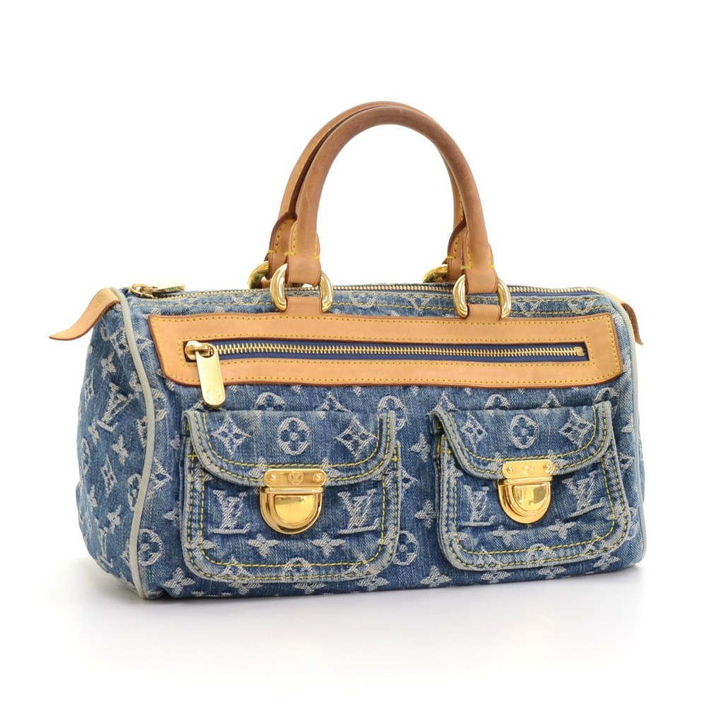Néo speedy handbag Louis Vuitton Blue in Denim - Jeans - 31394748
