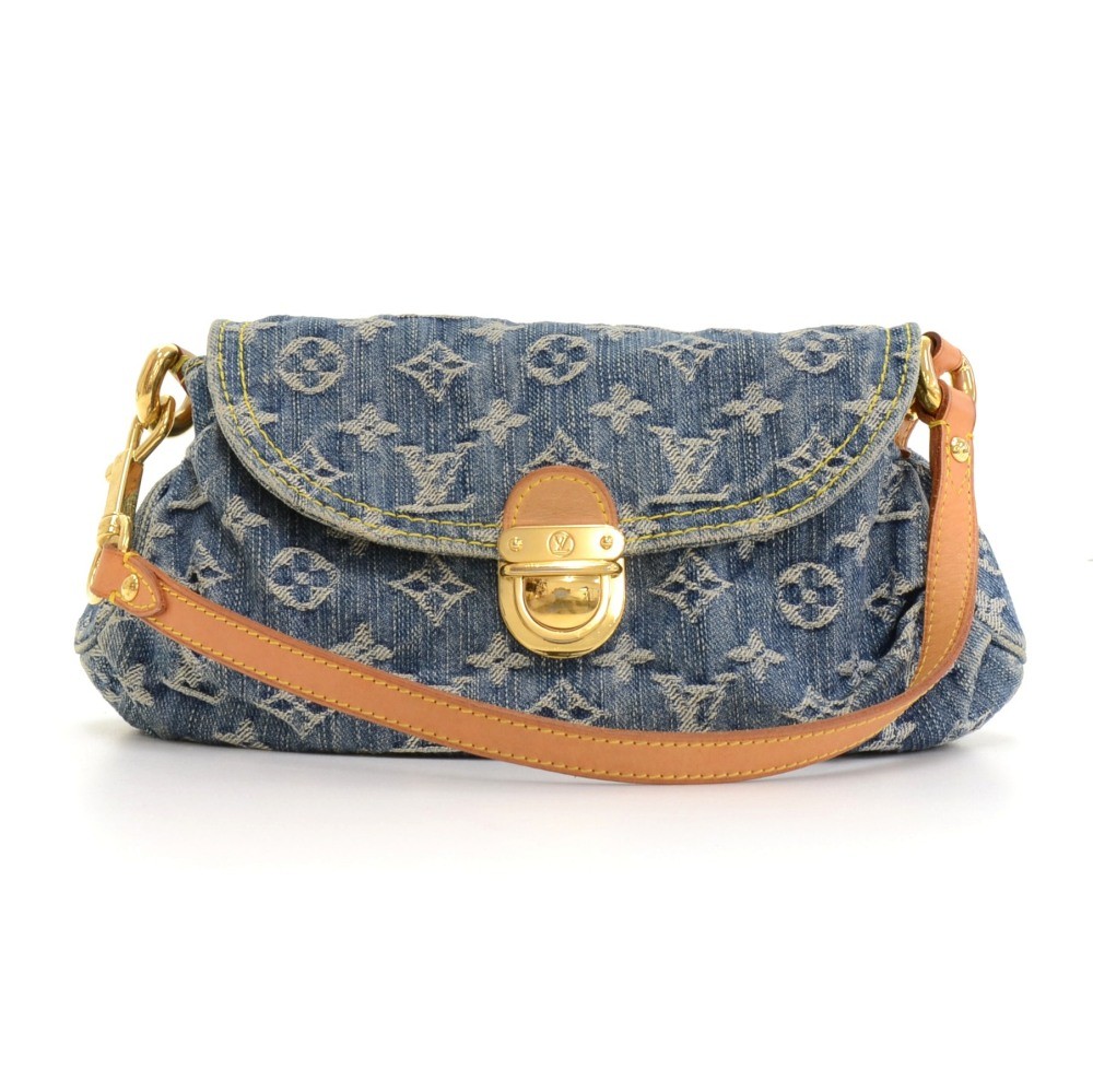 Louis Vuitton Monogram Denim Mini Pleaty Bag in Blue