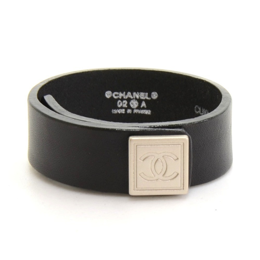 CHANEL Black Leather Cuff Bracelet Bangle Gold HW CC Turnlock Wider 21S  2021 at 1stDibs | chanel leather cuff bracelet, fake chanel bracelet