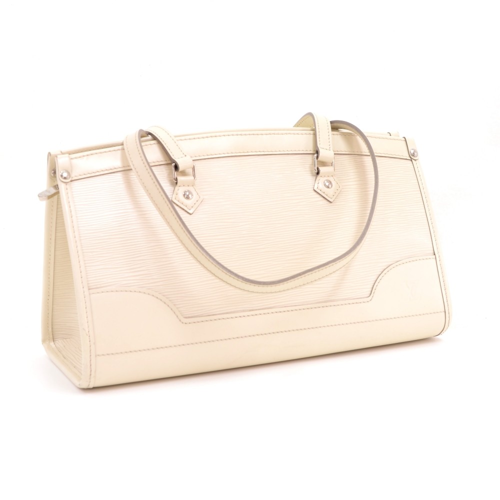 Madeleine leather handbag Louis Vuitton White in Leather - 21545841