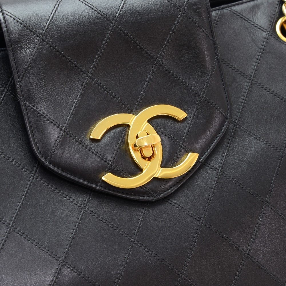 Chanel Black Quilted Calfskin Supermodel Overnight Weekender Tote