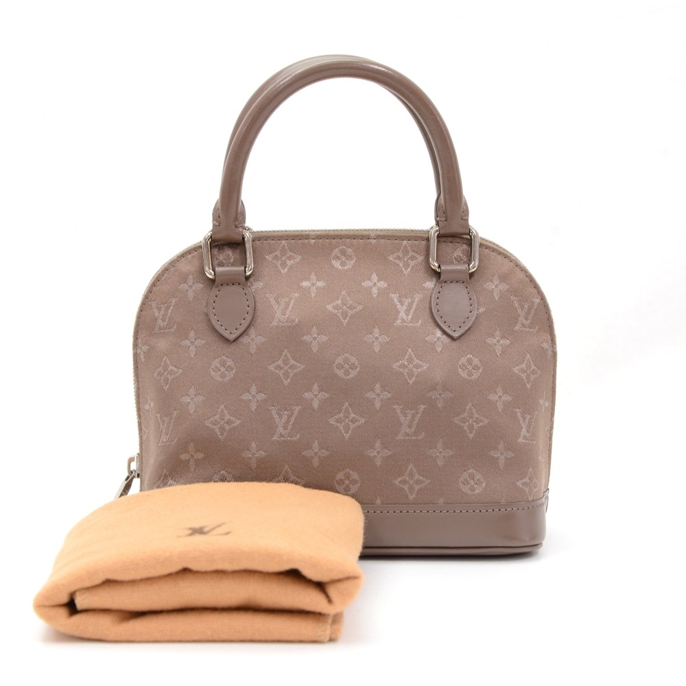 Louis Vuitton Louis Vuitton Alma Brown Mini Monogram Satin Handbag