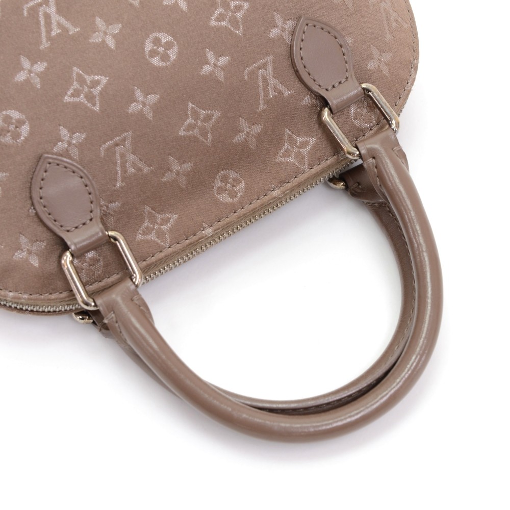 LOUIS VUITTON Monogram Satin Mini Nano ALMA BB Leather Zip Top Handbag Purse  A+