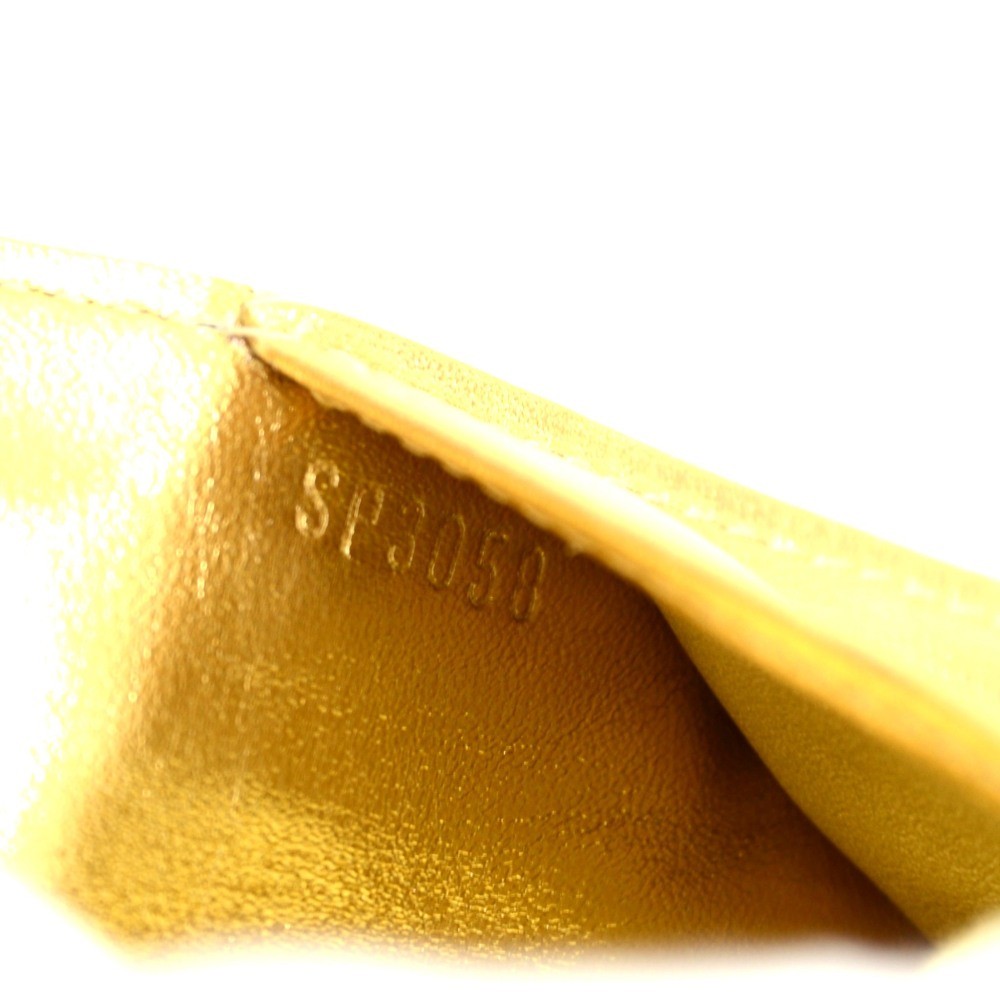 Vintage Metallic Gold Monogram Miroir Leather Small-Ring Agenda