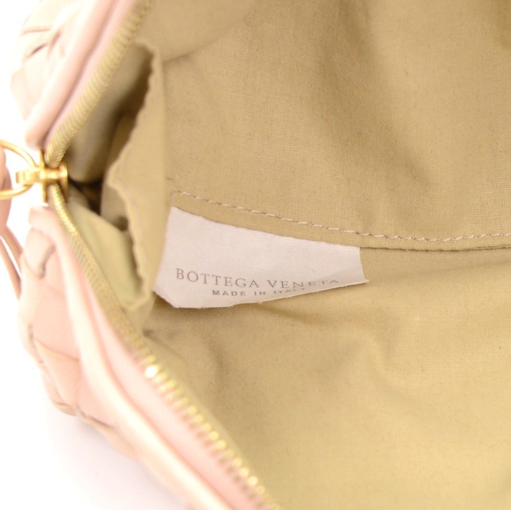 Bottega Bottega Veneta Light Pink Leather Cosmetic Pouch/Clutch Bottega Bottega Veneta Light Pink Leather Cosmetic Pouch/Clutch