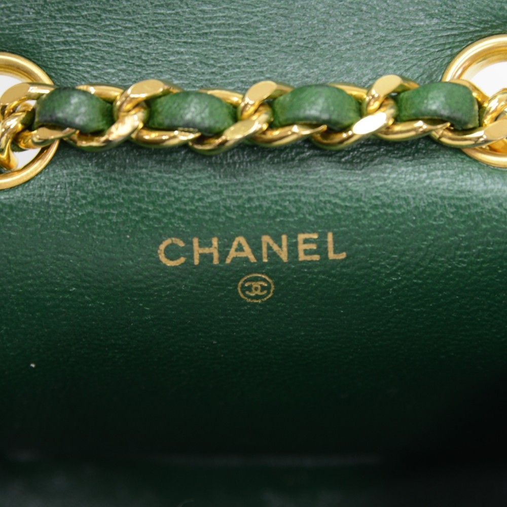 Chanel Rare Vintage Green Satin Lucite Gold Chain Top Handle Bag – Basha  Gold