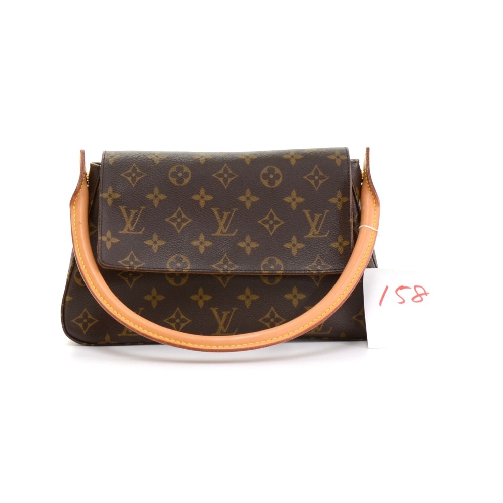 Louis Vuitton Mini Looping Shoulder Bag Monogram Purse Tote Leather Handbag Zip