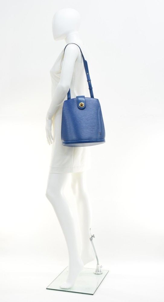 Louis Vuitton Cluny Blue Epi Leather Satchel Cross Body Bag –