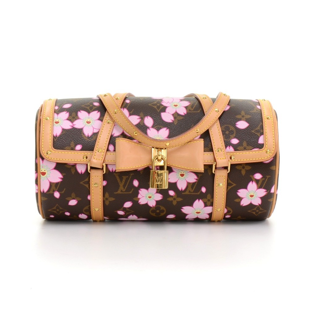 Louis Vuitton Papillon 27 Cherry Blossom Monogram Canvas Murakami Handbag -  2003 Limited
