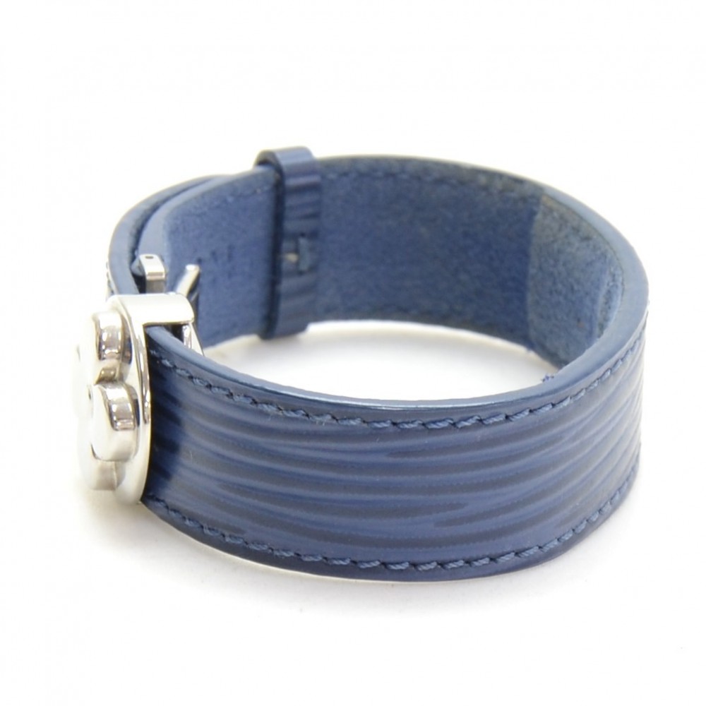 Leather bracelet Louis Vuitton Blue in Leather - 33727837