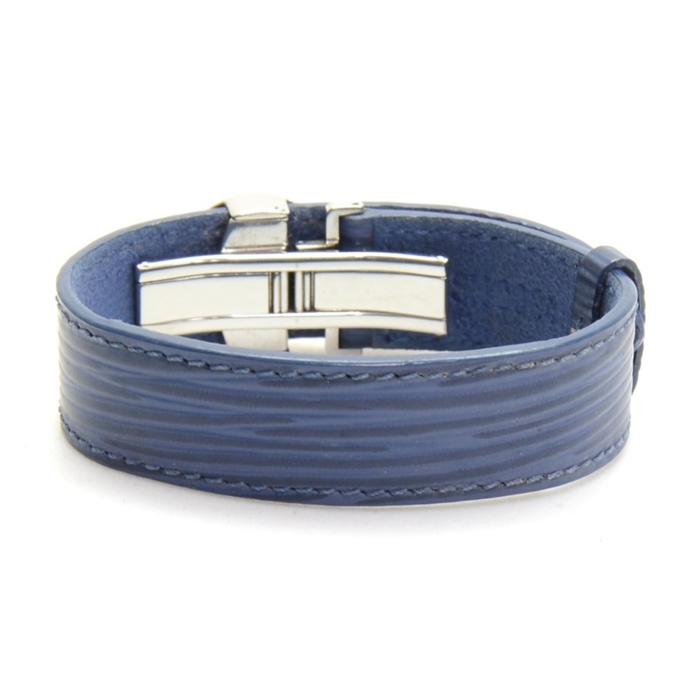 Louis Vuitton Blue Taïga Leather & Canvas Split Leather Bracelet