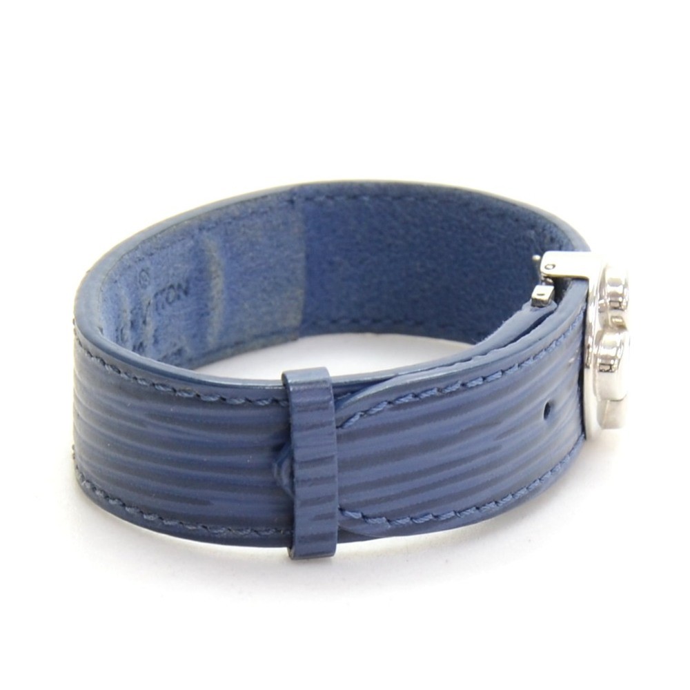 Leather bracelet Louis Vuitton Blue in Leather - 37399839