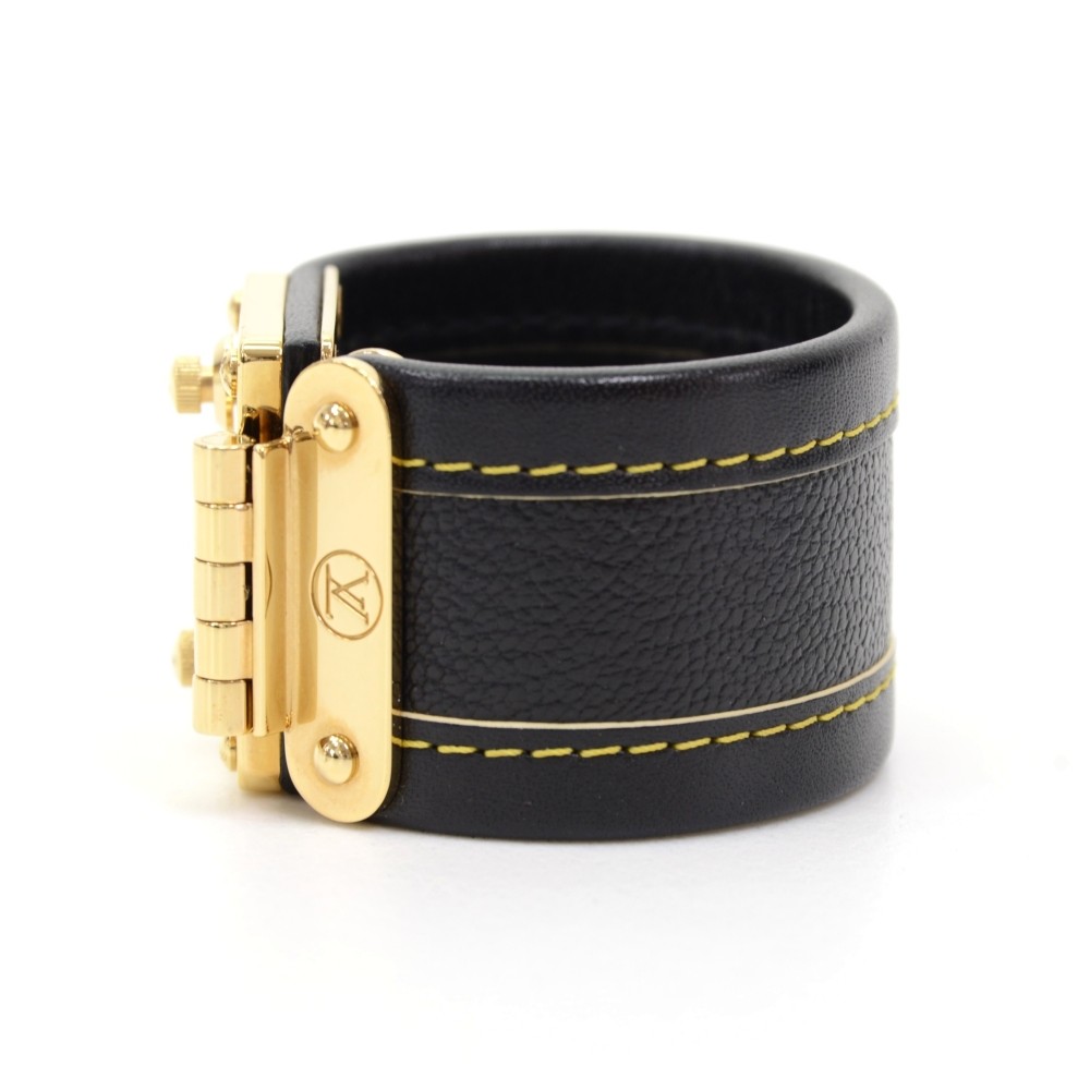 Louis Vuitton Black Suhali Leather Koala Bracelet - Yoogi's Closet