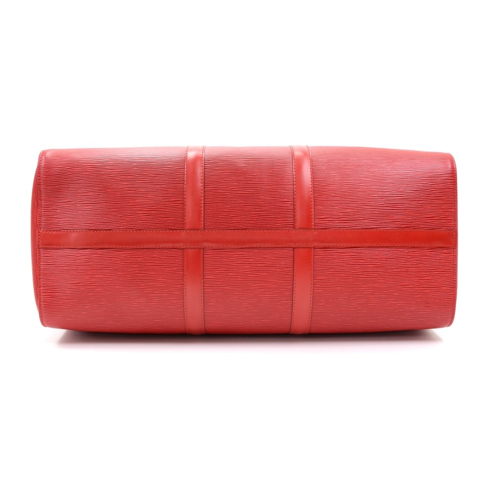 Louis Vuitton Red Epi Keepall 50 Duffel Bag