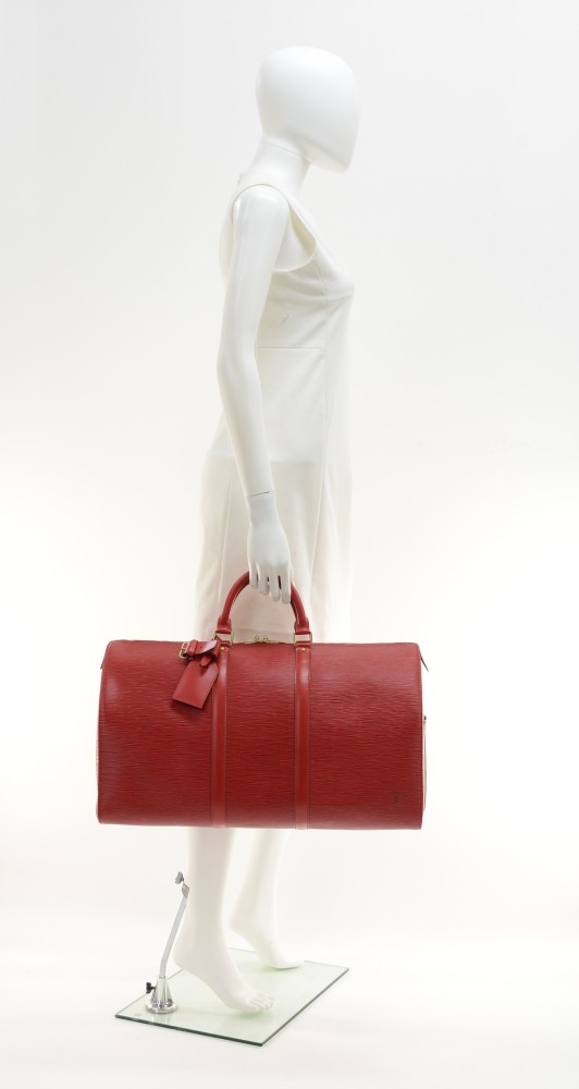 Keepall 50 Vintage bag in red epi leather Louis Vuitton - Second