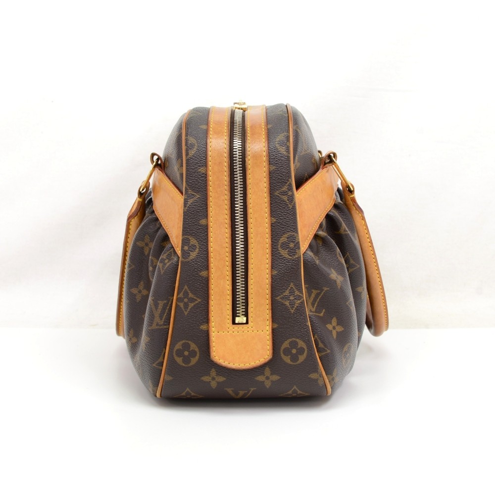 LOUIS VUITTON Mizi Monogram Canvas Satchel Handbag Brown-US