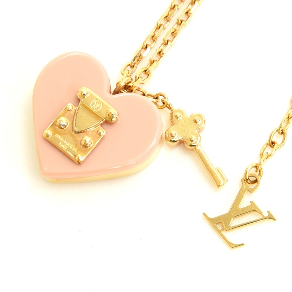 Small-Medium Gold and Pink Repurposed Louis Vuitton Heart Charm Neckla –  Old Soul Vintage Jewelry