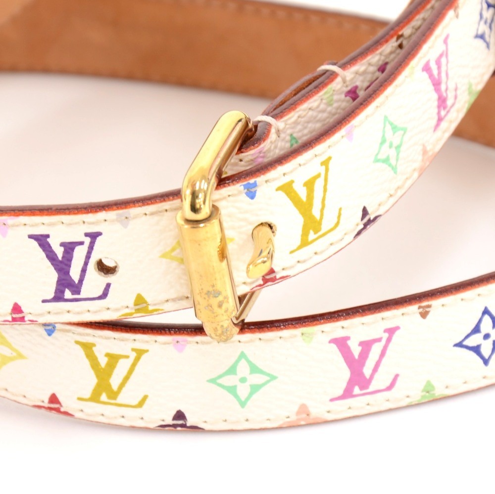 Louis Vuitton White & Multicolore Initials 20 Belt, myGemma