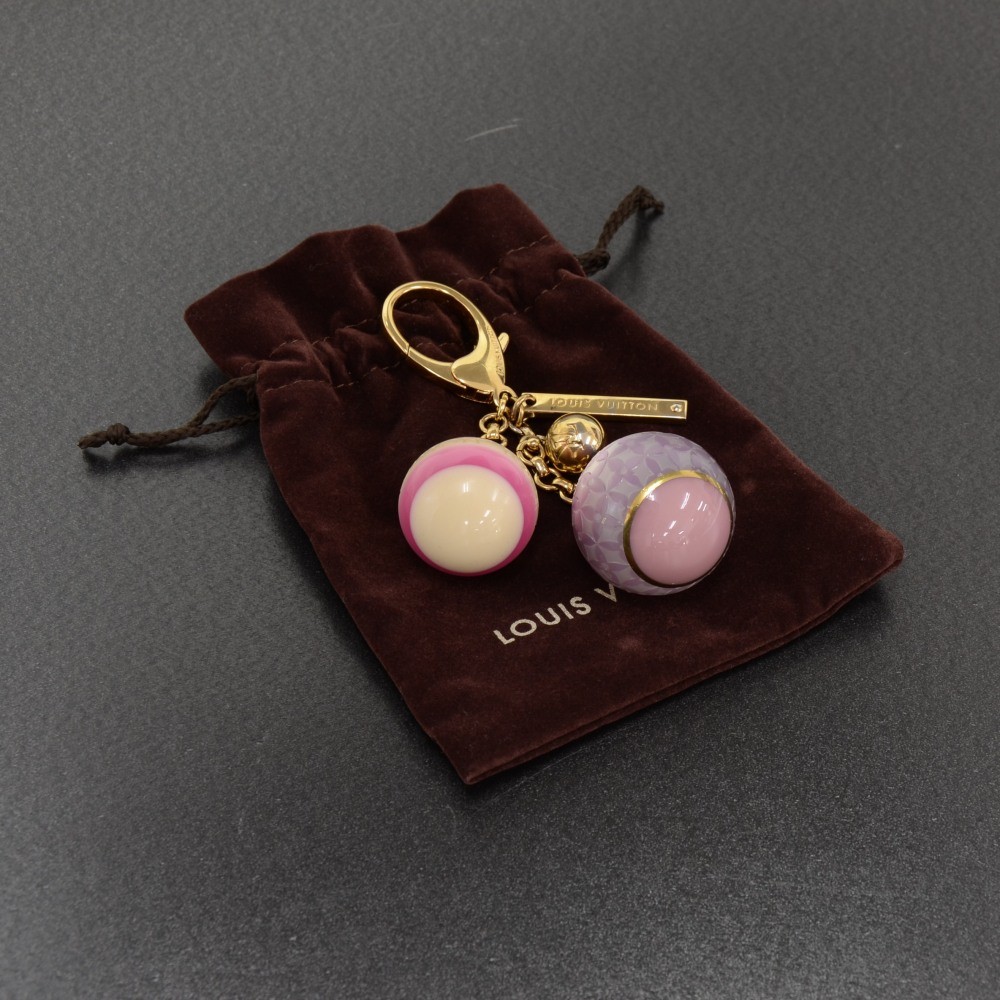 [N.Mint] LOUIS VUITTON Bag Charm Key Ring Ball Bijoux Mini Lin Multicolor  M95507