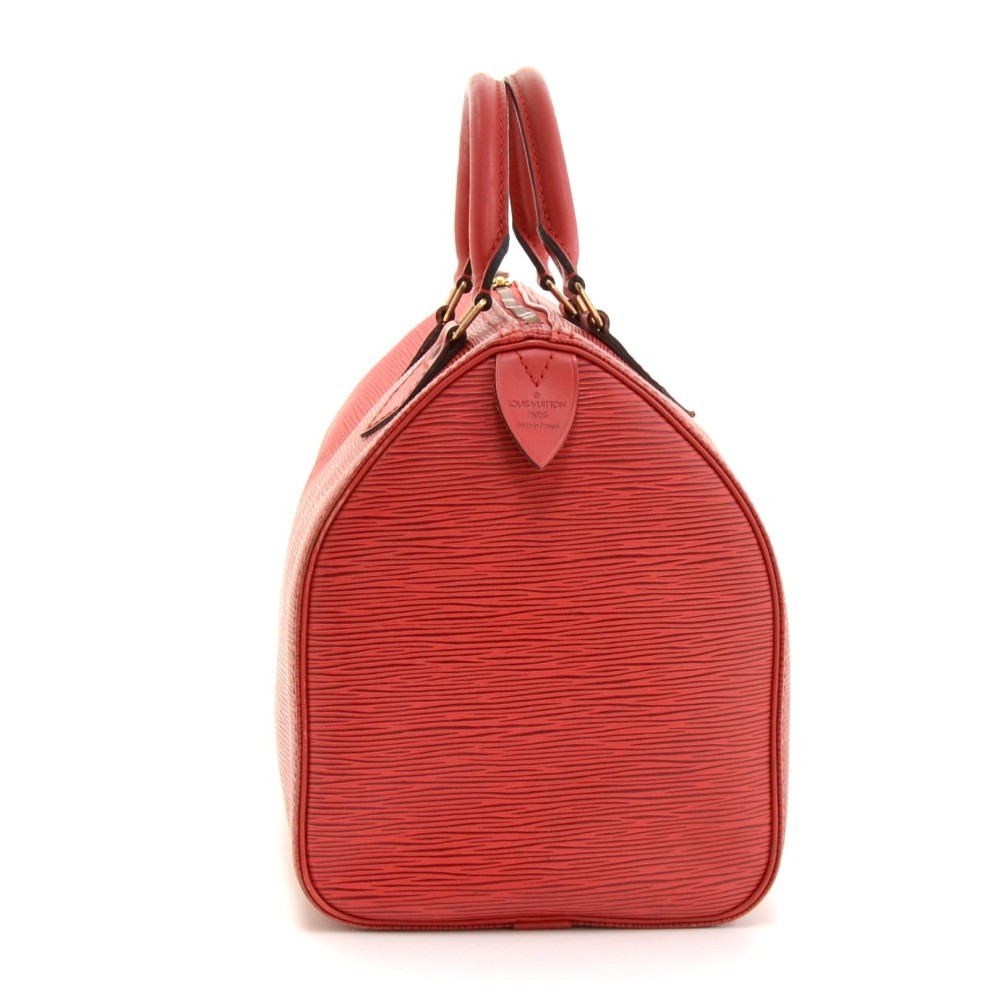 Speedy leather handbag Louis Vuitton Red in Leather - 37421778