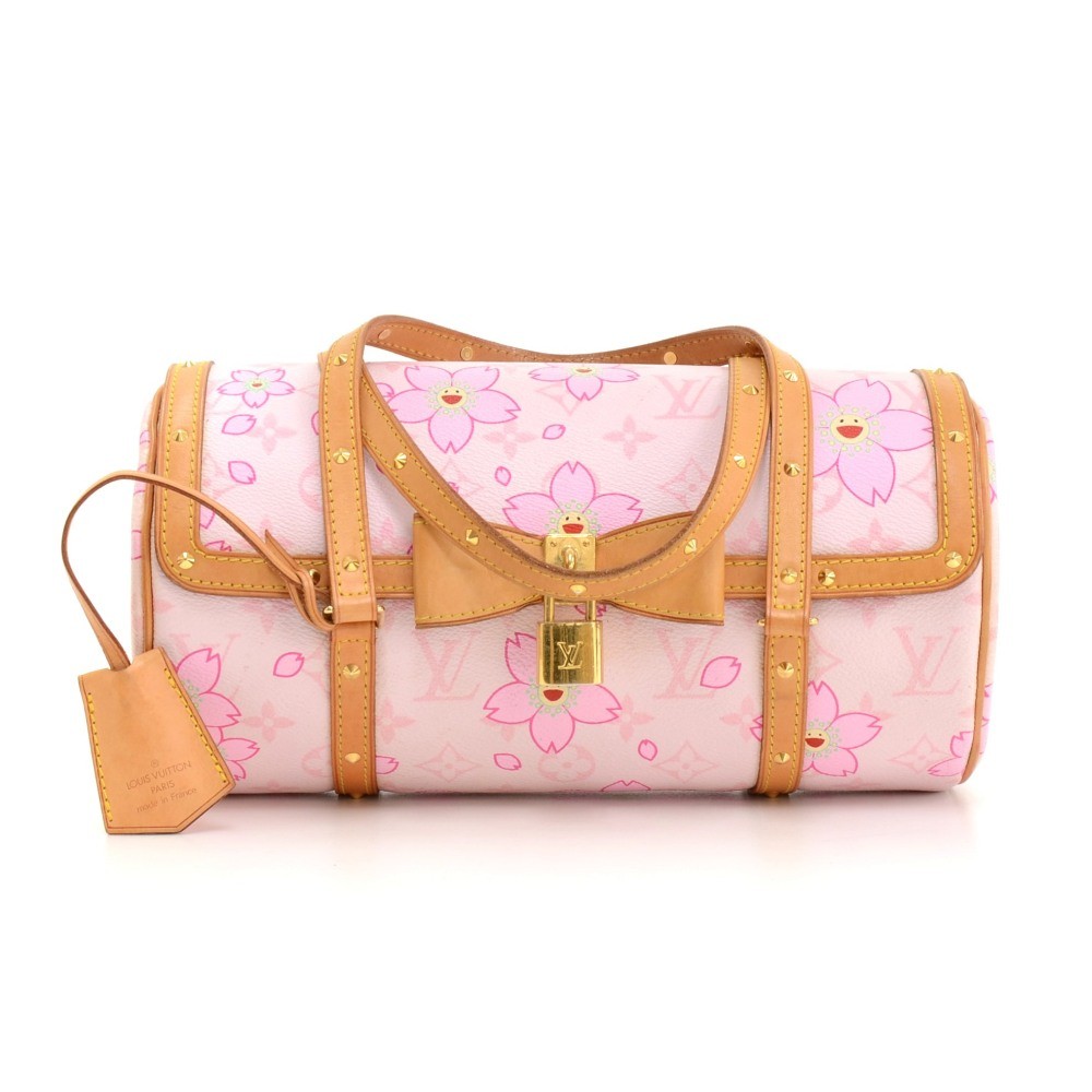 Pre-owned Louis Vuitton Papillon Leather Handbag In Pink
