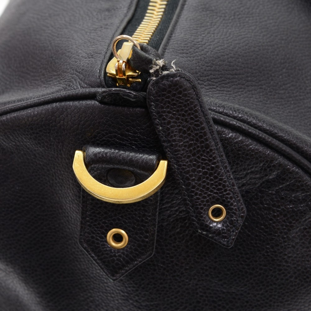 1990's Vintage Chanel Black Caviar Zipper Tote Bag at 1stDibs