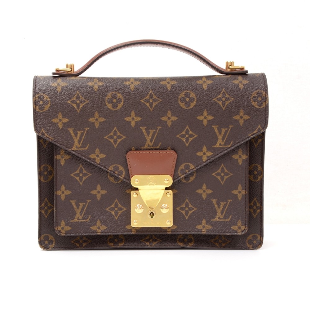 Louis Vuitton Monceau Brown Canvas Handbag (Pre-Owned)