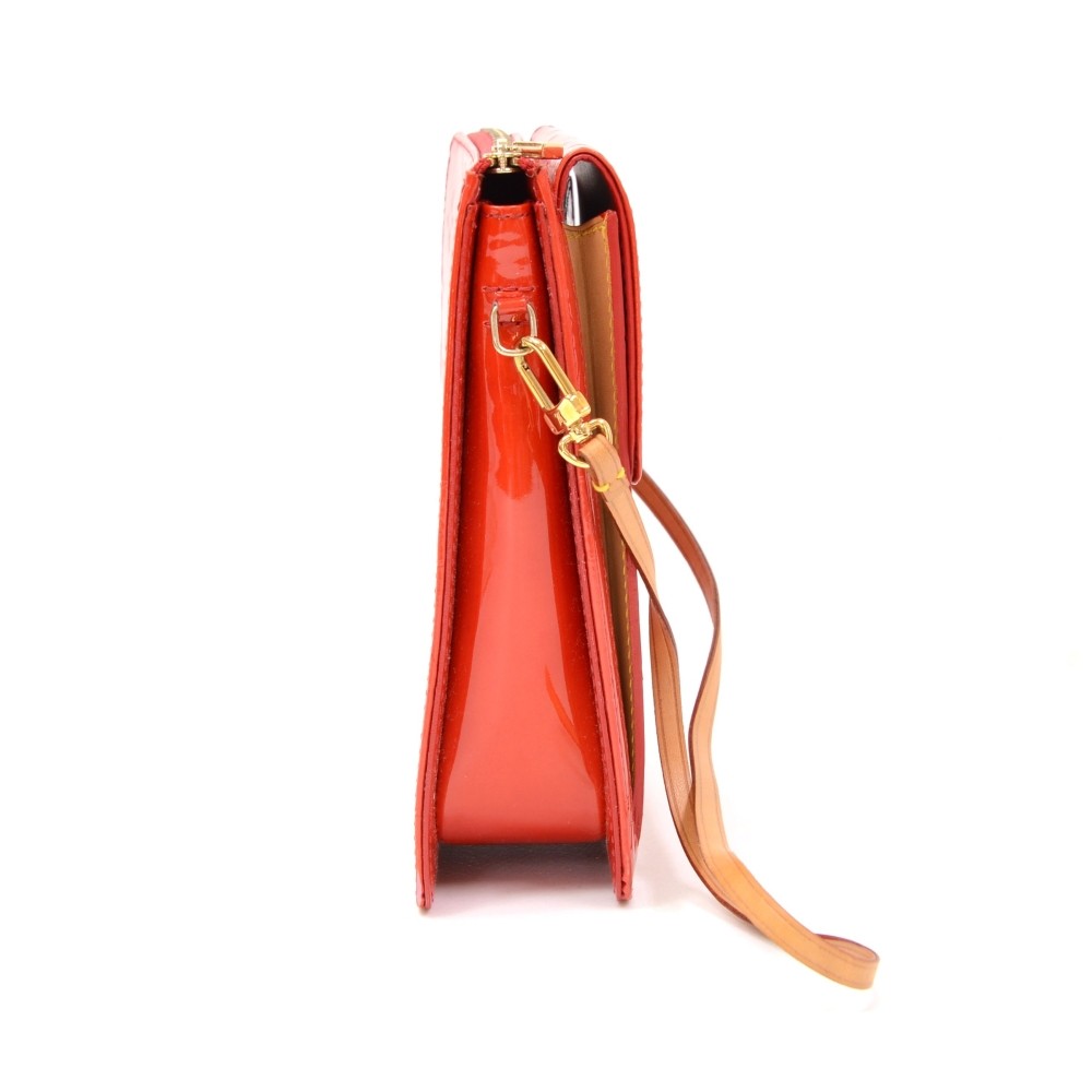 Louis Vuitton Mott Brown Patent Leather Handbag (Pre-Owned)