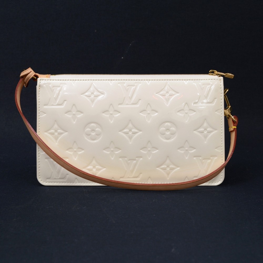 louis vuitton white leather purse