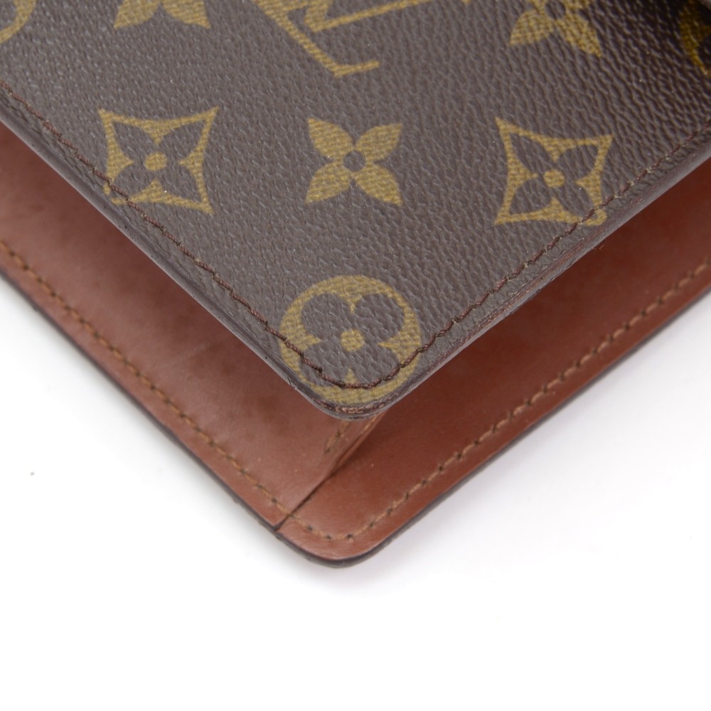 Authentic Louis Vuitton Monogram Chaillot Clutch Bag Brown M51788